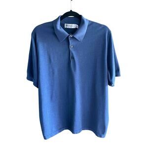 Men's Vintage St. Croix Knits Short Sleeve Polo Shirt Blue Cotton-Blend Size M